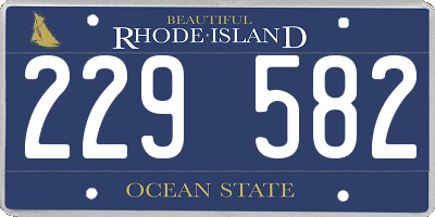 RI license plate 229582