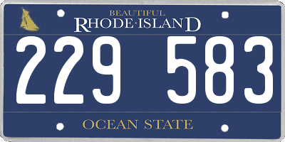 RI license plate 229583