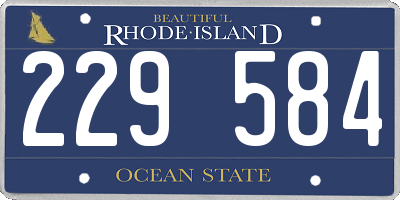 RI license plate 229584