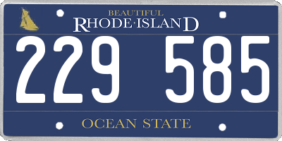 RI license plate 229585