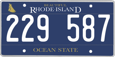 RI license plate 229587