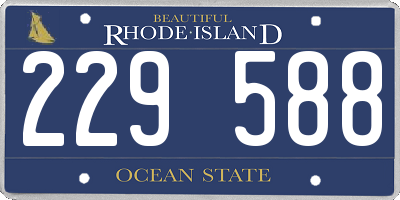 RI license plate 229588