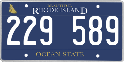 RI license plate 229589
