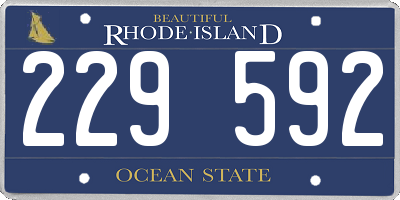 RI license plate 229592