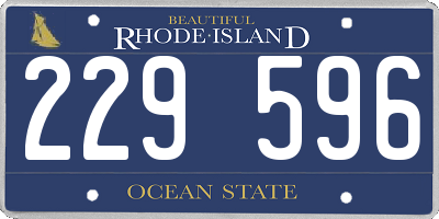 RI license plate 229596