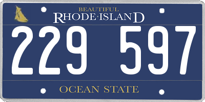 RI license plate 229597