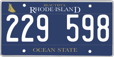 RI license plate 229598