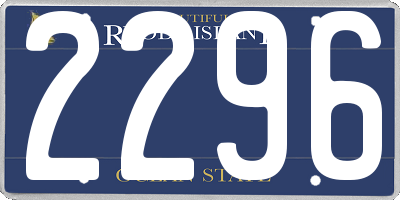 RI license plate 2296