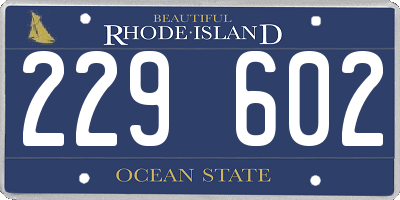 RI license plate 229602