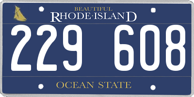 RI license plate 229608