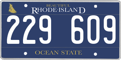 RI license plate 229609