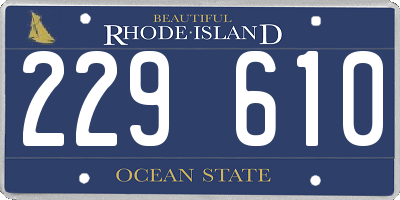 RI license plate 229610