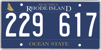 RI license plate 229617