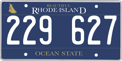 RI license plate 229627
