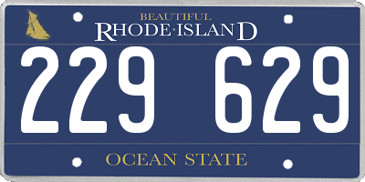 RI license plate 229629