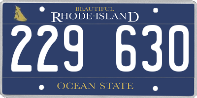 RI license plate 229630