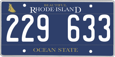 RI license plate 229633