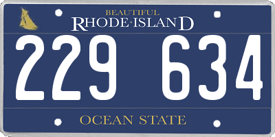 RI license plate 229634