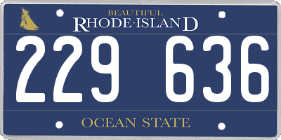 RI license plate 229636