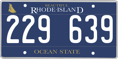 RI license plate 229639