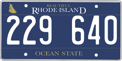 RI license plate 229640