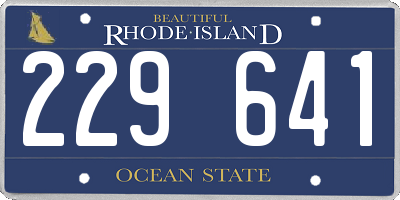 RI license plate 229641