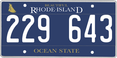 RI license plate 229643