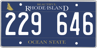 RI license plate 229646
