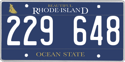 RI license plate 229648