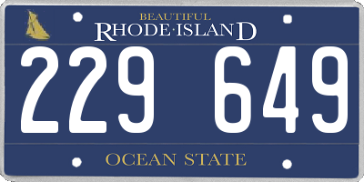 RI license plate 229649