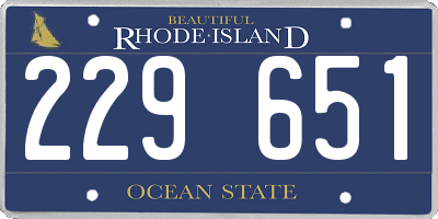 RI license plate 229651