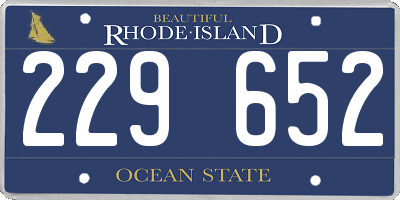 RI license plate 229652