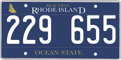 RI license plate 229655