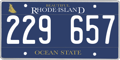 RI license plate 229657