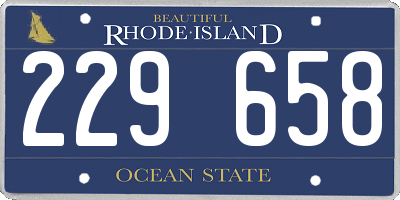 RI license plate 229658