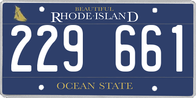 RI license plate 229661