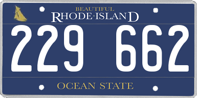 RI license plate 229662