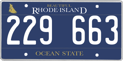 RI license plate 229663