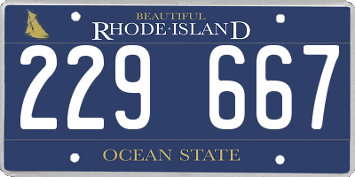 RI license plate 229667
