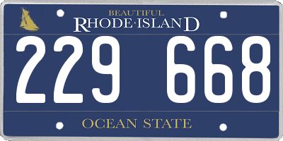 RI license plate 229668