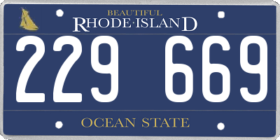 RI license plate 229669