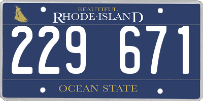 RI license plate 229671