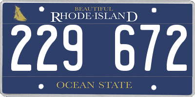 RI license plate 229672