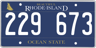 RI license plate 229673