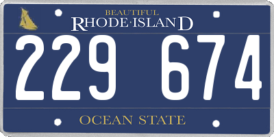 RI license plate 229674