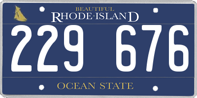 RI license plate 229676
