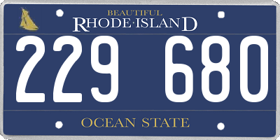 RI license plate 229680