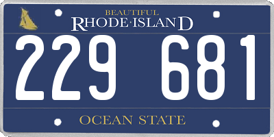 RI license plate 229681
