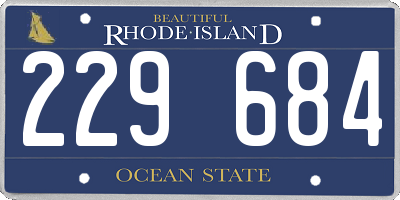 RI license plate 229684