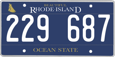 RI license plate 229687